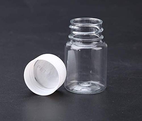 LASSUM 10PCS Empty Plastic Medicine Pill Bottle Container Solid Powder Medicine Chemical Bottles,20ML