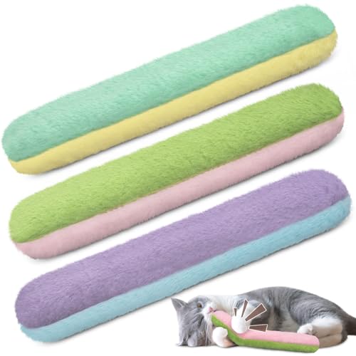 Retro Shaw Cat Toys Pillows, 3 Pack, Refillable...