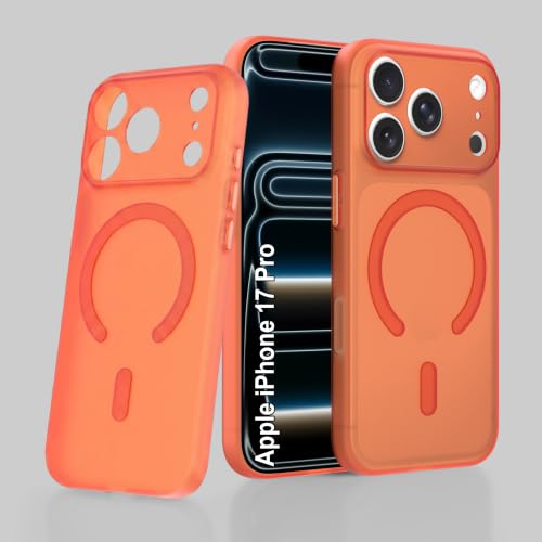 Image of ZAP CASE Paper Thin Case for iPhone 17 Pro | Ultra-Slim 0.5 mm Back Cover | Metal Buttons | Lightweight | Matte Finish | Anti-Fingerprint | Scratch Resistant | Camera Protection | Magsafe | Orange