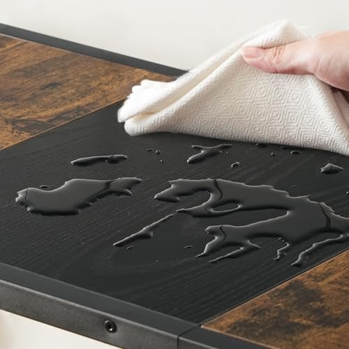 YATINEY Mesa Alta de Bar con Efecto Flotante y Tiras LED Multicolor, Consola Estrecha, Estructura Metálica, Estilo Industrial, para Salón, Comedor, Bar, Negro XBT01CDBK - imagen 7