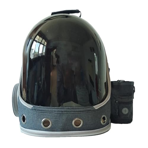 【Vuxilo】犬猫兼用の宇宙船カプセル型ペットキャリーリュック・キャリーバッグ。2way デザインで透明で、耐荷重は 8kg です。通気性が良好で、お出かけ、旅行、通院、緊急避難などに便利です。収納バッグ付きで、グレーまたは無指定色のペット用品です。