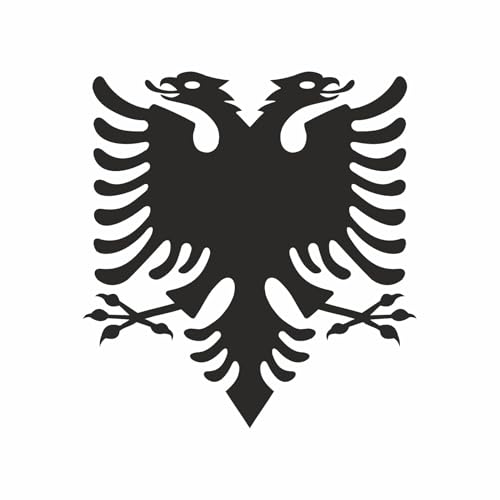 autocollant voiture Albanie, Shqiponja, Shqipe Stickers (10, Noir)