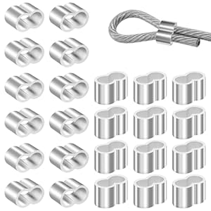 Karells 50 Stück Alu Quetschhülsen Drehseilklemmen