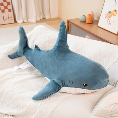 Image of 23.5-inch Plush Shark Toy Pillow, Giant Shark Stuffed Animal,Soft Shark Cushion Pillow Shark Plush Pillows,Chubby Stuffed Shark Toy - Children s Boys and Girls Room Decoration Bedtime Gift