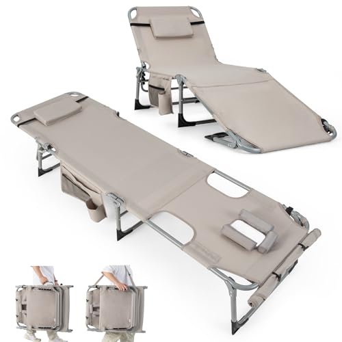 GYMAX Loungesessel für draußen, 180 kg, Sonnenstuhl mit...