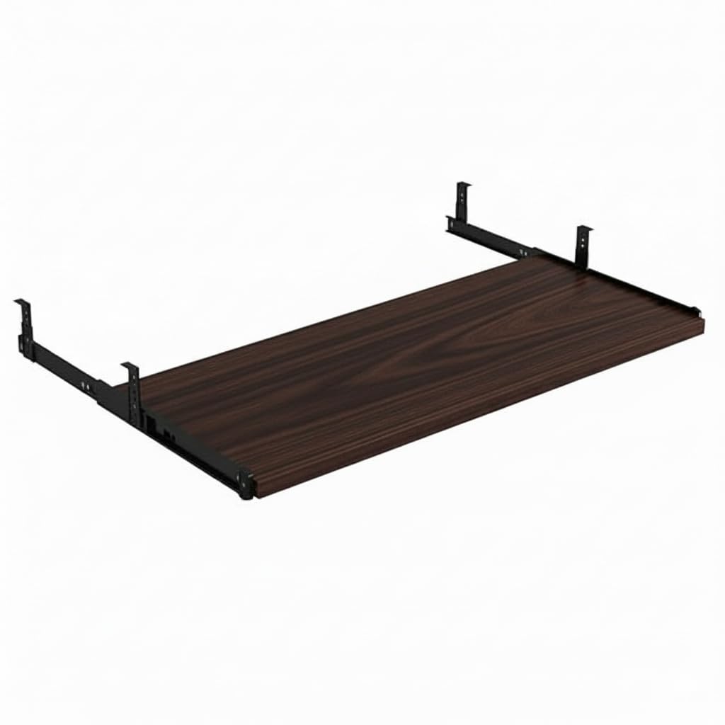 Adjustable Heavy Duty Wooden Keyboard Tray for Under Desk (24x10 Inches, Wenge)-picture-31