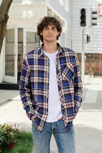 Image of Betusline Boy and Men Button Down Plaid Shirt