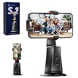 Desktop mit AI Tracking Automatischer Gesichtsverfolgung Handy Stative 360° Rotation Smart Telefonhalter, Video Gimbal Stabilisator mit Eingebautem Akku, Bewegungssensor für Tiktok Live Streaming,Vlog
