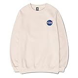 CORIRESHA Fashion NASA Logo Print Hoodie Sweatshirt with Kangaroo Pocket(smaller than standard size)
