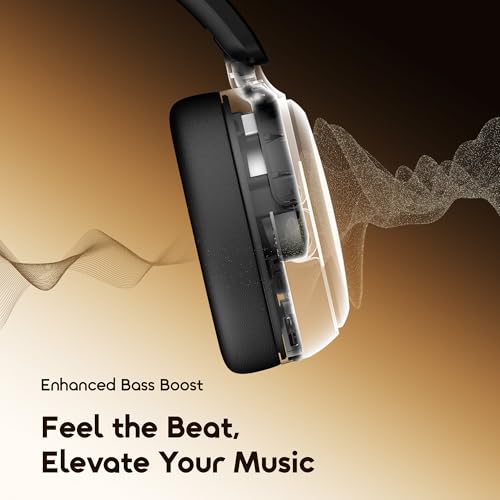 Image of Oraimo Bluetooth Headphones Active Noise Cancelling, 65H Playtime, 3 EQ Modes, Deep Bass, Bluetooth 5.4, Wireless Over-Ear Headphones with Microphone for Office Travel, Black | 360 Spatial Sound & Deep Bass, Waterproof ENC Dual-Mic Clear Calls, Bluetooth 5.4 & 3.5mm AUX Dual Model