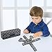 Dominos Set for Adluts - Double 6 Jumbo Domino Set - 28 Thick Marbleized Black and Gray Tiles - Dominoes Set for Adults and Kids, Classic Board Game for Family Nights & Travel (Black & Grey Case)