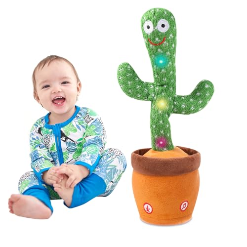 Image of MIAODAM Dancing Cactus, Talking Cactus Baby Toy, Colorful Glowing Repeating Cactus Toy for Baby Toddler, Singing Cactus Toy 120 Pcs Songs Repeats What You Say for Baby Toy Gift Mimicking