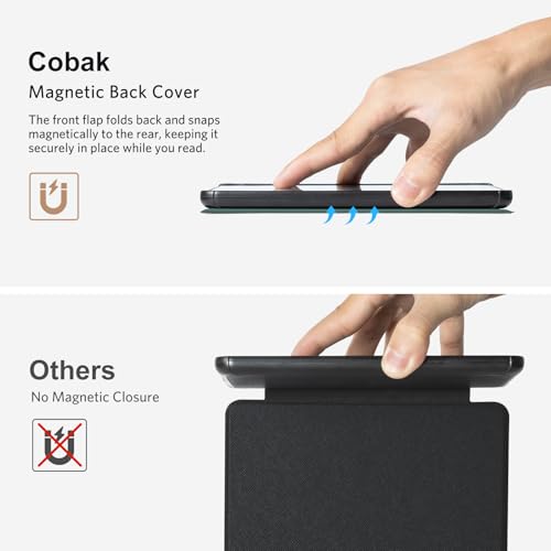 Image of CoBak Case with Fold-Back Magnetic Cover for 7 inch Kindle Paperwhite 12th Gen 2024 and Kindle Colorsoft - for PopSockets Grip, Compatible with iPhone MagSafe and Anker Wireless Charging Pads, Auto Wake