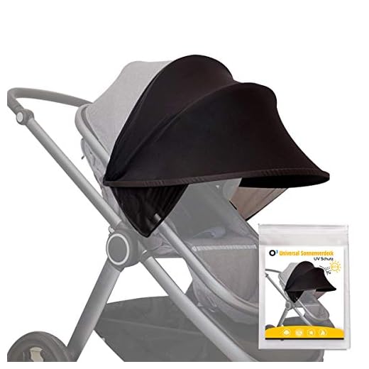 O³ Kinderwagen Sonnenschutz Universal, Sonnenverdeck für Baby Buggy, Sportwagen, Babyschale mit UV-Schutz 40+, Pop up Sonnendach Sonnenblende