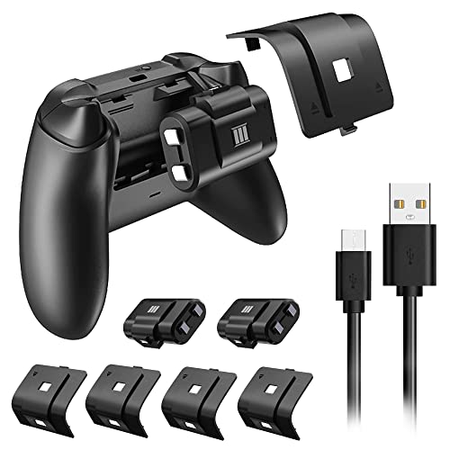 Rechargeable Battery Pack for Xbox One/Xbox Series X/S, 2 Pack Controller Battery Pack Play and Charge Kit with 4 Battery Cover and Micro USB Charging Cable for Xbox 1 S/X/Elite Wireless Remote