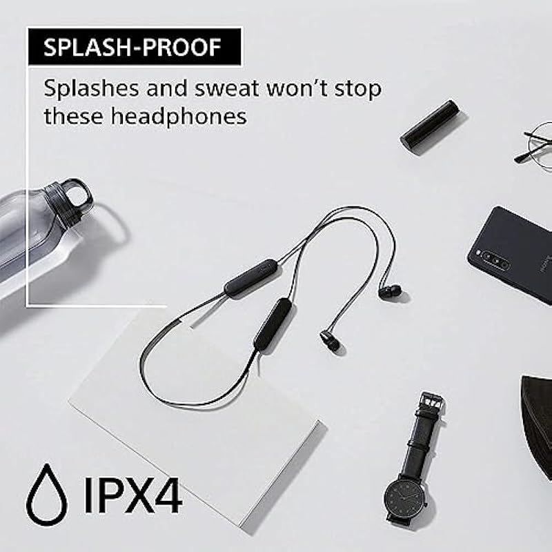Sony WI-C100 Wireless in-Ear Bluetooth Headphones with Built-in Microphone, Black Black 상세이미지 4