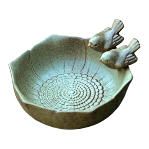 Bain pour oiseaux extérieur multifonctionnel et coupelle en céramique artistique au sol