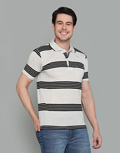 Image of INKKR Striped Men's Polo Neck T-Shirt Combo