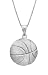 Sterling Silver Basketball Necklace Pendant with 18" Box Chain