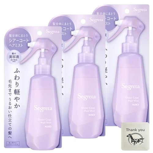 セグレタ シアーコート ヘアミスト アロマティックローズの香り 170ml 3個セット + Kunutonnオリジナルロゴ入りおまけ付