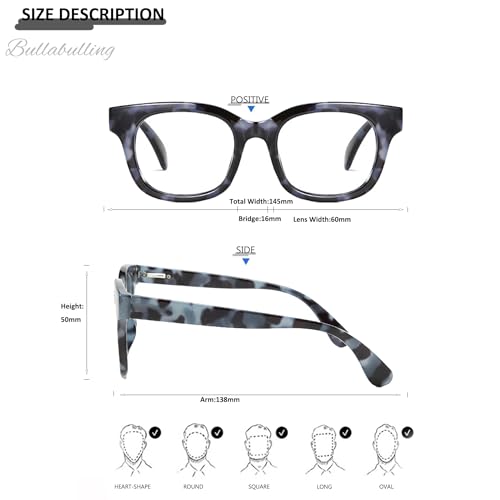 Image of 3Pack Oversized Oprah Style Reading Glasses For Women Men Spring Hinges Round Blue Light Blocking Computer Readers (blue /leopard /gray, 1.5, multiplier x)