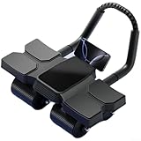 Besttoolifes Rodillo de abdominales de 4 ruedas con pantalla inteligente LCD, mango
