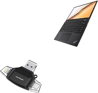 BoxWave Smart Gadget Compatible with Lenovo ThinkPad X13 Yoga (20W8) - AllReader SD Card Reader, microSD Card Reader SD Compact USB - Jet Black