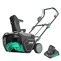 Litheli 40V Battery Powered Cordless Snow Blower, 20'' Electric Snow Thrower with Wheels, LED Lights, 180° Chute, Powerful Snow Removal Kit with 4.0Ah Battery and Fast Charger