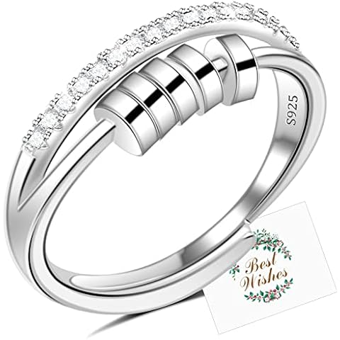 Anxiety Ring Fidget Ring Silver Rings for Women Anxiety Rings for Women Daughter Fidget Rings for Anxiety Women Spinner Rings Thumb Rings for Women Anxiety Rings Women Gifts for Christmas Cover