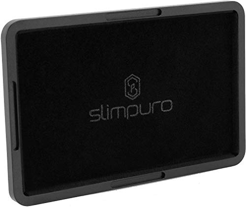 SLIMPURO® Monedero Pequeño - Estuche Universal para Monedas Hecho De Aluminio para Su Tarjetero, Cartera, Billetera, Funda para Tarjetas o Cartera Monedero (con protección de Fieltro, 3mm)