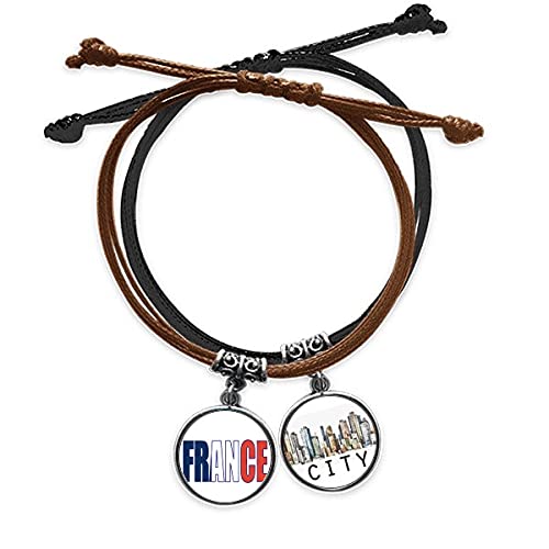 Bracelet cuir pays de France tresse main de haute qualite pour homme