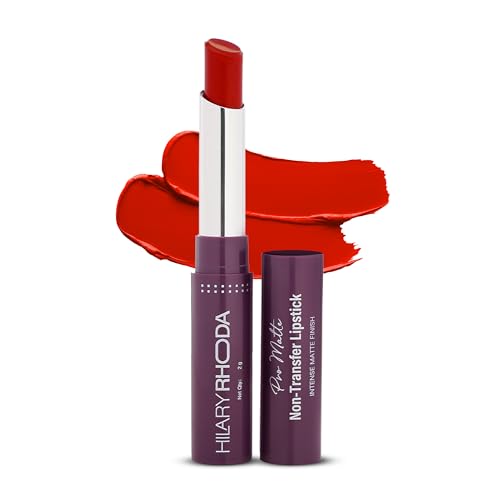 Image of Hilary Rhoda Pro Matte Non-Transfer Lipstick | Waterproof & Smudge-Proof | 12-Hour Long Stay | 24 Shades Available | Highly Pigmented Matte Finish Lipstick | 2g - (Red Blooming | Shade 21)