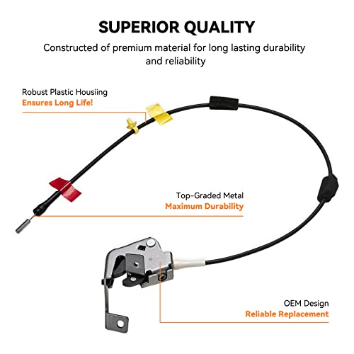 Image of SYERAL Door Latch Cable Passenger Side Rear Right 6L3Z-18264A26-A Compatible with Ford1997-2003 F-150,1997-1999 F-250 Extended Cab Rear Upper Door Latch Lock Cable Assembly