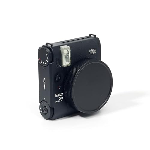 Copriobiettivo per fotocamera Instax Mini 99 con corda anti-perdita in lega di durevole resistente alla corrosione alluminio nero