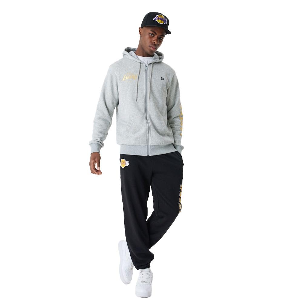 New Era Bluza z kapturem Mężczyźni Team Script Fz Hoody Loslak Hgrmtg Los Angeles Lakers