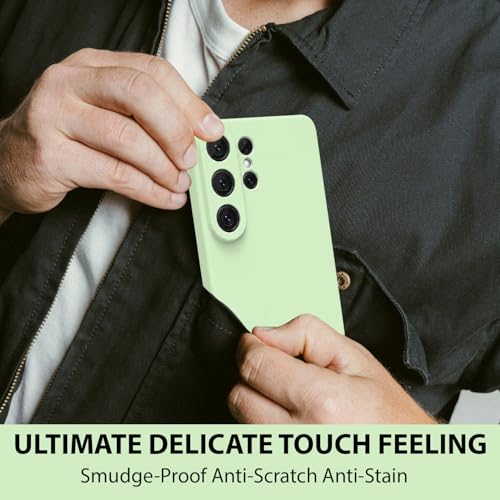 Image of LIRAMARK Liquid Silicone Soft Back Cover Case for Samsung Galaxy S26 Ultra 5G| Soft Micro-Fibre Lining Inside | Camera Protection Bump (Green)
