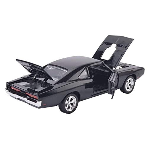 Image of Alloy Car Model Diecasts Metal Toy with Sound /Light /Pull-Back Off-Road Vehicles Car Model Collection Kids Toys Gift Multicolor Pack of 1 (1:32 Dodge Charger Black)