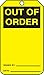 Accuform MGT201CTP PF-Cardstock Safety Tag, Legend "Out of Order", 5.75" Length x 3.25" Width x 0.010" Thickness, Black on Yellow (Pack of 25)