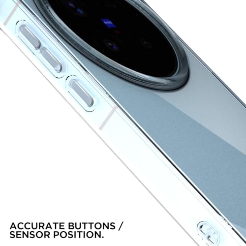 Image of Amazon Basics Back Cover for Vivo X300 Pro 5G PC + TPU Clear Transparent Raised Edges Shockproof Protective Phone Bumper Case (Transparent)