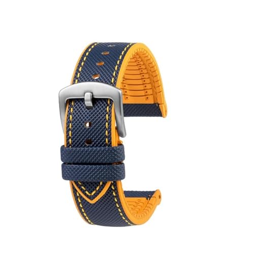 CAWEUER Compatible con reloj CITIZEN Blue Angel Men Radio Wave AT8020-54L/8020-03L/JY8078 Series Correa de reloj de lona de nailon y caucho de 22 mm y 23 mm(C-Blue yellow-S pin,23mm) CAWEUER Compatible con reloj CITIZEN Blue Angel Men Radio Wave AT8020-54L/8020-03L/JY8078 Series Correa de reloj de lona de nailon y caucho de 22 mm y 23 mm(C-Blue yellow-S pin,23mm)