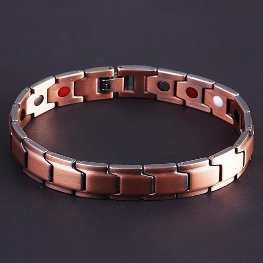Image of Copper Magnetic Bracelet for Men - Stylish & Adjustable Pure Copper Therapy Bracelet with Sizing Tool