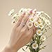 Porment White Gold Plated 925 Sterling Silver - Daisy Flower Ring for Women - Silver Non Tarnish Statement Rings - Fashion Band Sunflower Stacking Wedding Eternityg Ring （Size 6 ）