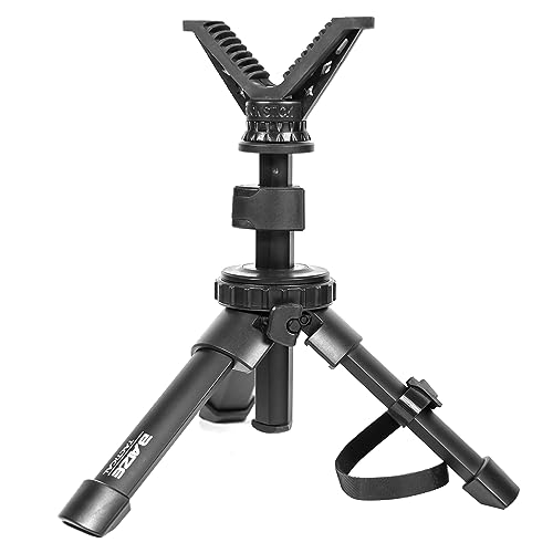 Tactical Compact Rapid Shooting Rest – Adjustable Height Rifle Tripod with 360 Rotation V Yoke Holder, Durable Aluminum Construction for Hunting Outdoors