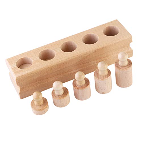 Toyvian 1 Conjunto de 4 Peças Montessori Brinquedo Educacional de Madeira Montessori Cilindro Soquet