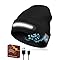 Bluetooth Beanie Hat with Light, Unisex Bluetooth LED Hat with Light Built In, Usb Rechargeable Wireless Music Beanie Hat with Bluetooth for Men Dad Women Her, Christmas Warm Gifts, White Light