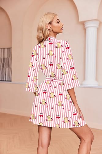 Image of Ekouaer Robes for Women Waffle Knit Bathrobe Soft Lightweight Knee Length Loungewear S-XXL