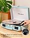 Bluetooth Suitcase Record Player with Built‑in Speakers, Bass & Treble Control, 3‑Speed Belt‑Drive Turntable with Auto‑Stop, Portable Vinyl Player for 33 45 78RPM LPs, Blue