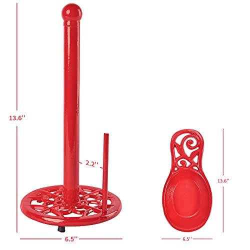 Jogreful Decorative Paper Towel Holder Stand And Vintage Cast Iron Spoon Rest For Stove Top Kitchen Countertop Home Decor thumb #2