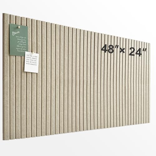 Large Cork Board for Office, 8 Pack Felt Wall Tiles with Slat Wal...