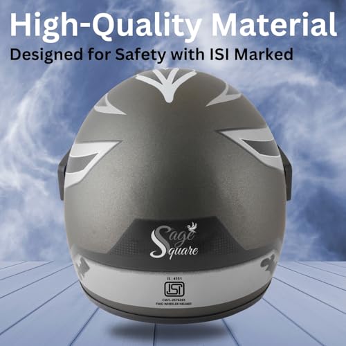 Image of Sage Square Audi Kimi Full Face Helmet | ISI Certified | Clear Visor | Ultra Comfort Inner Padding Extra Comfort & Stylish